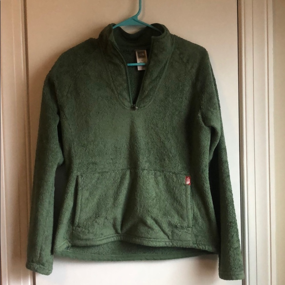 The North Face green pullover 1/4 zip quarter zip